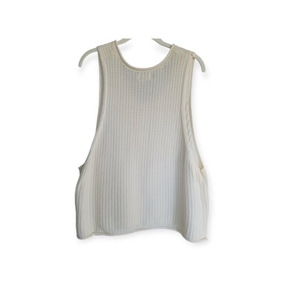 Jackson Rowe Cream Knit V-Neck Tank Vest Sz L - Picture 2 of 8